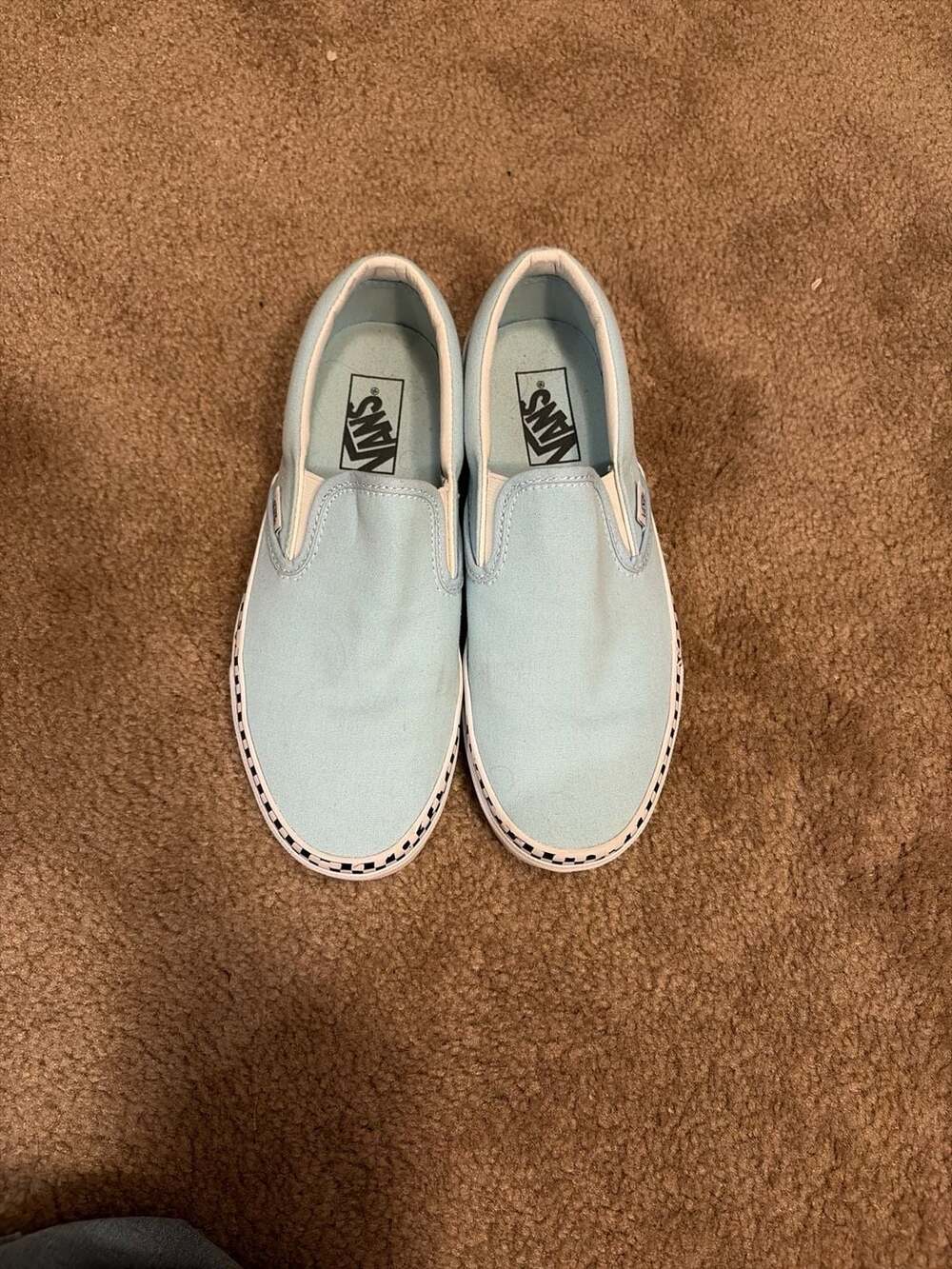 Vans Classic Slip-On Light Blue with Checkerboard Foxing